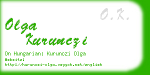 olga kurunczi business card